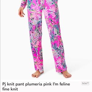 Pj knit pant plumeria pink I’m feline fine knit